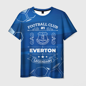Мужская футболка 3D с принтом Everton в Белгороде, 100% полиэфир | прямой крой, круглый вырез горловины, длина до линии бедер | club | everton | football | logo | гранж | клуб | лого | мяч | символ | спорт | футбол | футболист | футболисты | футбольный | эвертон