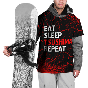 Накидка на куртку 3D с принтом Eat Sleep Tsushima Repeat   Краска в Тюмени, 100% полиэстер |  | Тематика изображения на принте: eat sleep tsushima repeat | ghost | logo | tsushima | гост | игра | игры | краска | краски | лого | логотип | призрак | символ | цусима | цусимы
