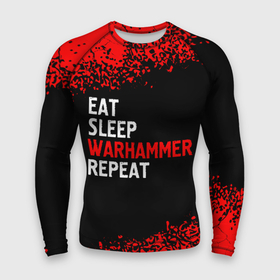 Мужской рашгард 3D с принтом Eat Sleep Warhammer Repeat  Спрей в Курске,  |  | Тематика изображения на принте: eat sleep warhammer repeat | logo | warhammer | вархаммер | игра | игры | краска | лого | логотип | символ | спрей