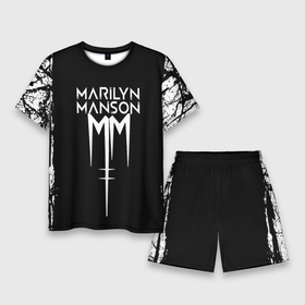 Мужской костюм с шортами 3D с принтом marilyn manson rock n roll в Белгороде,  |  | manson | marilyn | marilyn manson | marilyn manson vevo | nothing | rock | rock and roll | rock music | rock n roll | vevo | vevo music