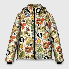 Мужская зимняя куртка 3D с принтом Studio Ghibli Hero в Петрозаводске, верх — 100% полиэстер; подкладка — 100% полиэстер; утеплитель — 100% полиэстер | длина ниже бедра, свободный силуэт Оверсайз. Есть воротник-стойка, отстегивающийся капюшон и ветрозащитная планка. 

Боковые карманы с листочкой на кнопках и внутренний карман на молнии. | Тематика изображения на принте: calcifer | ghibli | kaonasi | kiki | nausicaa | porko roso | susu watari | totoro | кальцифер | кики | котобус | мононоке | навсикая | порко росо | сусу ватари | тоторо | хаку