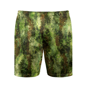 Мужские шорты спортивные с принтом Пиксельный камуфляж Шерхан Лес в Тюмени,  |  | камуфляж | лес | лесной | маскировка | милитари | пиксельный