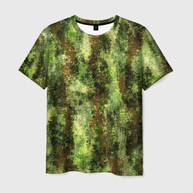 Мужская футболка 3D с принтом Пиксельный камуфляж Шерхан Лес в Курске, 100% полиэфир | прямой крой, круглый вырез горловины, длина до линии бедер | камуфляж | лес | лесной | маскировка | милитари | пиксельный