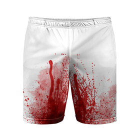 Мужские шорты спортивные с принтом имитация крови (трэш) в Новосибирске,  |  | blood | halloween | без головы | ганибал | ганнибал | декстер | кровь | месячные | мясник | пмс | праздник | хэллоуин