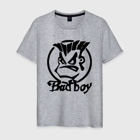 Мужская футболка хлопок с принтом Bad boy   Hype в Кировске, 100% хлопок | прямой крой, круглый вырез горловины, длина до линии бедер, слегка спущенное плечо. | eyes | face | hair | hype | slogan | волосы | глаза | лицо | слоган | хайп