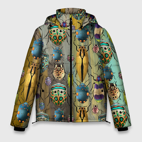Мужская зимняя куртка 3D с принтом Яркие жуки в Белгороде, верх — 100% полиэстер; подкладка — 100% полиэстер; утеплитель — 100% полиэстер | длина ниже бедра, свободный силуэт Оверсайз. Есть воротник-стойка, отстегивающийся капюшон и ветрозащитная планка. 

Боковые карманы с листочкой на кнопках и внутренний карман на молнии. | божья коровка | жуки | насекомые | природа | яркие жуки