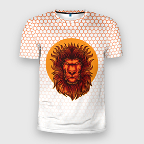 Мужская футболка 3D Slim с принтом Солнечный   лев в Курске, 100% полиэстер с улучшенными характеристиками | приталенный силуэт, круглая горловина, широкие плечи, сужается к линии бедра | король лев | лев | львенок | львица | солнечный | солнце