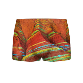 Мужские трусы 3D с принтом Знаменитые разноцветные горы   Китай , 50% хлопок, 50% полиэстер | классическая посадка, на поясе мягкая тканевая резинка | china | color | mountains | nature | горы | китай | природа | цвет