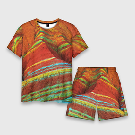 Мужской костюм с шортами 3D с принтом Знаменитые разноцветные горы  Китай в Петрозаводске,  |  | china | color | mountains | nature | горы | китай | природа | цвет