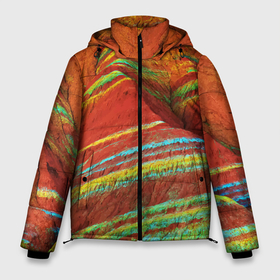 Мужская зимняя куртка 3D с принтом Знаменитые разноцветные горы   Китай , верх — 100% полиэстер; подкладка — 100% полиэстер; утеплитель — 100% полиэстер | длина ниже бедра, свободный силуэт Оверсайз. Есть воротник-стойка, отстегивающийся капюшон и ветрозащитная планка. 

Боковые карманы с листочкой на кнопках и внутренний карман на молнии. | china | color | mountains | nature | горы | китай | природа | цвет