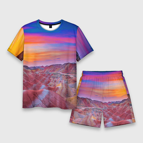 Мужской костюм с шортами 3D с принтом Краски природы  Горы  Neon  Китай ,  |  | china | clouds | color | mountains | nature | sky | горы | китай | небо | облака | природа | цвет