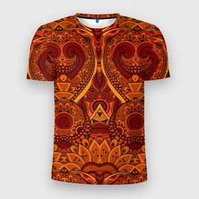 Мужская футболка 3D Slim с принтом Abstract  узоры в Санкт-Петербурге, 100% полиэстер с улучшенными характеристиками | приталенный силуэт, круглая горловина, широкие плечи, сужается к линии бедра | abstract | абстракция | геометрия | калейдоскоп | линии | паттерн | текстура | узор | узоры