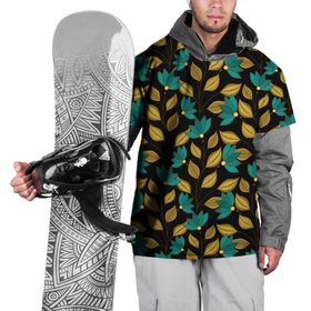 Накидка на куртку 3D с принтом Золотые и зеленые листья в Екатеринбурге, 100% полиэстер |  | abstract | абстракция | геометрия | калейдоскоп | линии | паттерн | текстура | узор | узоры