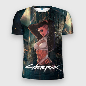 Мужская футболка 3D Slim с принтом VI | ВИ CYBERPUNK2077 в Петрозаводске, 100% полиэстер с улучшенными характеристиками | приталенный силуэт, круглая горловина, широкие плечи, сужается к линии бедра | 2077 | cyberpunk | cyberpunk 2077 | night city | vi | ви | кибер | киберпанк | найтсити | панк