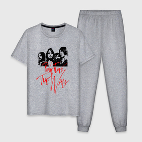 Мужская пижама хлопок с принтом Pink Floyd rock в Белгороде, 100% хлопок | брюки и футболка прямого кроя, без карманов, на брюках мягкая резинка на поясе и по низу штанин
 | pink floyd | rock | группа | пинкфлойд | рок