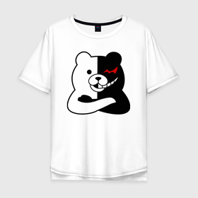 Мужская футболка хлопок Oversize с принтом monokuma черный в Санкт-Петербурге, 100% хлопок | свободный крой, круглый ворот, “спинка” длиннее передней части | anime | danganronpa | danganronpa 2 | danganronpa v3 | fnf | monokuma | music | ultra despair girls