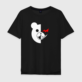 Мужская футболка хлопок Oversize с принтом danganronpa мишка в Новосибирске, 100% хлопок | свободный крой, круглый ворот, “спинка” длиннее передней части | anime | danganronpa | danganronpa 2 | danganronpa v3 | fnf | monokuma | music | ultra despair girls