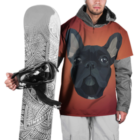 Накидка на куртку 3D с принтом Французский бульдог пиксельный в Белгороде, 100% полиэстер |  | dog | бульдог | дог | домашние животные | собака | собаки | французский бульдог