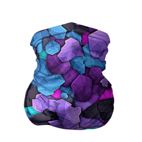 Бандана-труба 3D с принтом Магические кристаллы в Новосибирске, 100% полиэстер, ткань с особыми свойствами — Activecool | плотность 150‒180 г/м2; хорошо тянется, но сохраняет форму | абстракция | камни | магия | неон | неоновый | паттерн