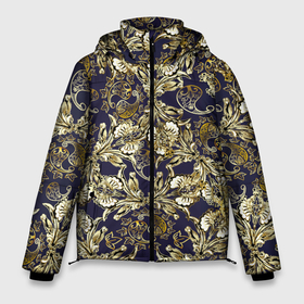 Мужская зимняя куртка 3D с принтом Узоры  и листья в Ухте, верх — 100% полиэстер; подкладка — 100% полиэстер; утеплитель — 100% полиэстер | длина ниже бедра, свободный силуэт Оверсайз. Есть воротник-стойка, отстегивающийся капюшон и ветрозащитная планка. 

Боковые карманы с листочкой на кнопках и внутренний карман на молнии. | 