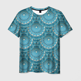Мужская футболка 3D с принтом Круговые узоры в Санкт-Петербурге, 100% полиэфир | прямой крой, круглый вырез горловины, длина до линии бедер | abstract | абстракция | геометрия | калейдоскоп | круг | круги | круговые | линии | паттерн | текстура | узор | узоры