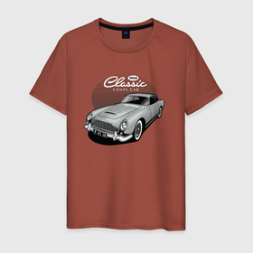 Мужская футболка хлопок с принтом retro  car в городе Новоалтайск, 100% хлопок | прямой крой, круглый вырез горловины, длина до линии бедер, слегка спущенное плечо. | car | retro | авто | автомобиль | ретро | старая машина | тачка