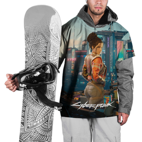 Накидка на куртку 3D с принтом Panam night city , 100% полиэстер |  | Тематика изображения на принте: 