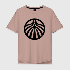 Мужская футболка хлопок Oversize с принтом Эпсилон 11. в Курске, 100% хлопок | свободный крой, круглый ворот, “спинка” длиннее передней части | scp | знак | лиса | лого | надпись | потертость