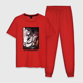 Мужская пижама хлопок с принтом Оверлорд art в Белгороде, 100% хлопок | брюки и футболка прямого кроя, без карманов, на брюках мягкая резинка на поясе и по низу штанин
 | anime | momonga | overlord | аниме | анимэ | момонга | повелитель