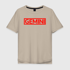 Мужская футболка хлопок Oversize с принтом Gemini близнецы в Тюмени, 100% хлопок | свободный крой, круглый ворот, “спинка” длиннее передней части | aquarius | gemini | horoscope | астрология | близнецы | зведы | знак зодиака | символ