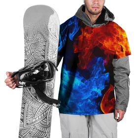 Накидка на куртку 3D с принтом Огонь   Вода   Инь   Янь , 100% полиэстер |  | element | fire | flame | water | вода | инь янь | огонь | пламя | стихия