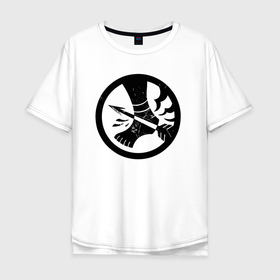 Мужская футболка хлопок Oversize с принтом Омега 12 в Екатеринбурге, 100% хлопок | свободный крой, круглый ворот, “спинка” длиннее передней части | scp | ахиллесовы пятки | знак | логотип | надпись | омега 12 | оперативные группы