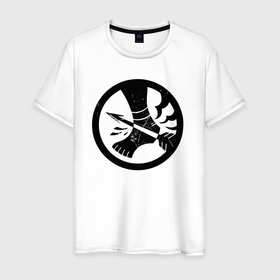 Мужская футболка хлопок с принтом Омега 12 в Новосибирске, 100% хлопок | прямой крой, круглый вырез горловины, длина до линии бедер, слегка спущенное плечо. | scp | ахиллесовы пятки | знак | логотип | надпись | омега 12 | оперативные группы