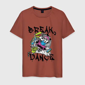Мужская футболка хлопок с принтом Погружение в Брейк Данс , 100% хлопок | прямой крой, круглый вырез горловины, длина до линии бедер, слегка спущенное плечо. | Тематика изображения на принте: break | dance | брейк | данс | стиль | тинейджер | урбан | хип хоп