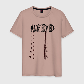 Мужская футболка хлопок с принтом Infected zombie в Новосибирске, 100% хлопок | прямой крой, круглый вырез горловины, длина до линии бедер, слегка спущенное плечо. | 