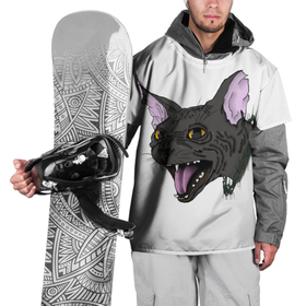 Накидка на куртку 3D с принтом Сфинкс с лозой в Кировске, 100% полиэстер |  | Тематика изображения на принте: агрессивнаякошка | животные | кошка | лоза | сфинкс