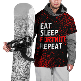 Накидка на куртку 3D с принтом Eat Sleep Fortnite Repeat + Арт в Кировске, 100% полиэстер |  | eat sleep fortnite repeat | fortnite | logo | игра | игры | краска | лого | логотип | символ | спрей | фортнайт