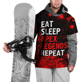Накидка на куртку 3D с принтом Eat Sleep Apex Legends Repeat + Краска в Кировске, 100% полиэстер |  | apex | eat sleep apex legends repeat | legends | logo | апекс | игра | игры | краска | краски | легент | лого | логотип | символ
