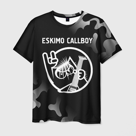 Мужская футболка 3D с принтом Eskimo Callboy   КОТ   Камуфляж в Тюмени, 100% полиэфир | прямой крой, круглый вырез горловины, длина до линии бедер | band | callboy | eskimo | eskimo callboy | metal | rock | группа | камуфляж | коллбой | кот | милитари | рок | эскимо