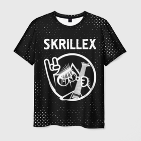 Мужская футболка 3D с принтом Skrillex   КОТ   Потертости в Тюмени, 100% полиэфир | прямой крой, круглый вырез горловины, длина до линии бедер | band | metal | rock | skrillex | гранж | группа | кот | рок | скриллекс
