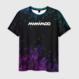 Мужская футболка 3D с принтом mamamoo   неоновый огонь , 100% полиэфир | прямой крой, круглый вырез горловины, длина до линии бедер | 1thek | gogobebe | hallyu | hip | hwasa | k pop | korean music | loen | mamamoo | mnet | moonbyul | music | mv | new | solar | song | teaser | wheein