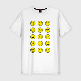 Мужская футболка хлопок Slim с принтом Pixel art emoticons 1 в Новосибирске, 92% хлопок, 8% лайкра | приталенный силуэт, круглый вырез ворота, длина до линии бедра, короткий рукав | 8 | 8 бит | 90 | 90е | art | bit | black | emoji | emoticon | emotions | game | life | minimalism | pixel | retro | sega | vintage | арт | винтаж | желтый | жизнь | игра | пиксели | пиксель | ретро | сега | смайлик | смайлы | эмодзи | эмоции