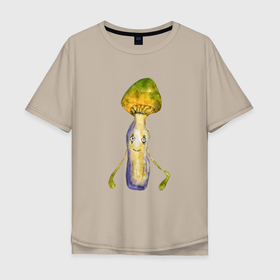 Мужская футболка хлопок Oversize с принтом Психоделический гриб в Кировске, 100% хлопок | свободный крой, круглый ворот, “спинка” длиннее передней части | гриб | корень | корнешон | психоделика | психоделический
