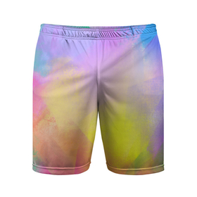 Мужские шорты спортивные с принтом Красочный неон в Курске,  |  | детство | летнее настроение | лето | сочные краски | яркие цвета