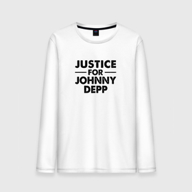 Мужской лонгслив хлопок с принтом Справедливость для Джонни Деппа в Новосибирске, 100% хлопок |  | amber heard | depp and heard | johnny depp | justiceforjohnnydepp | memes | trial | джонни депп | справедливость