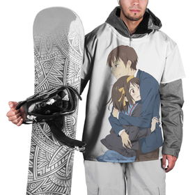 Накидка на куртку 3D с принтом Куникида и Харухи , 100% полиэстер |  | anime | haruhi suzumiya | suzumiya haruhi no yuuutsu | аниме | анимэ | меланхолия харухи судзумии | сузумия | харухи судзумия