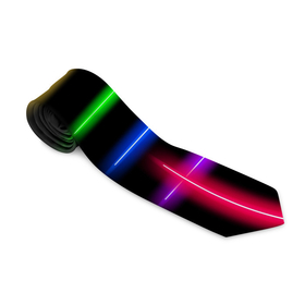 Галстук 3D с принтом Неоновое свечение   Minimalism   Neon в Тюмени, 100% полиэстер | Длина 148 см; Плотность 150-180 г/м2 | color | glow | minimalism | neon | минимализм | неон | свечение | цвет