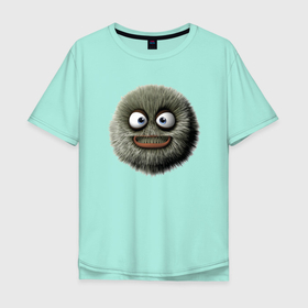 Мужская футболка хлопок Oversize с принтом Симпатяга   Hype в Санкт-Петербурге, 100% хлопок | свободный крой, круглый ворот, “спинка” длиннее передней части | eyes | face | fangs | jaw | muzzle | глаза | клыки | лицо | пасть