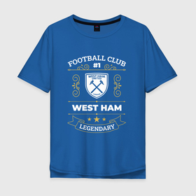 Мужская футболка хлопок Oversize с принтом West Ham   FC 1 , 100% хлопок | свободный крой, круглый ворот, “спинка” длиннее передней части | Тематика изображения на принте: club | football | ham | logo | west | west ham | вест | клуб | лого | мяч | символ | спорт | футбол | футболист | футболисты | футбольный | хэм