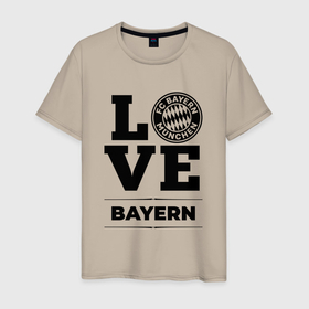 Мужская футболка хлопок с принтом Bayern Love Классика в Петрозаводске, 100% хлопок | прямой крой, круглый вырез горловины, длина до линии бедер, слегка спущенное плечо. | bayern | club | football | logo | love | munchen | баерн | клуб | лого | мюнхен | мяч | символ | спорт | футбол | футболист | футболисты | футбольный